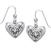 Celtic Knot Eternal Heart Sterling Silver Hook Earrings